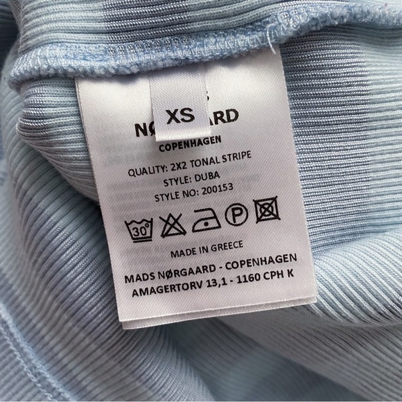 Mads Nørgaard Copenhagen Pale Blue Stripe Long Sleeve Midi Dress - Picture 10 of 11